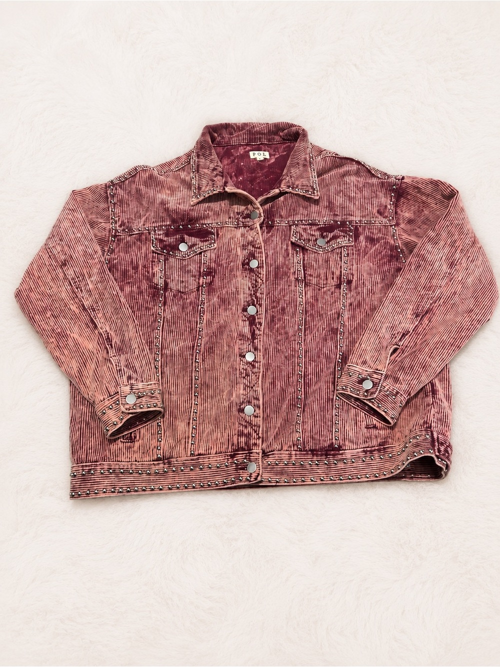 POL Ribbed Corduroy Jacket in Dusty Rose